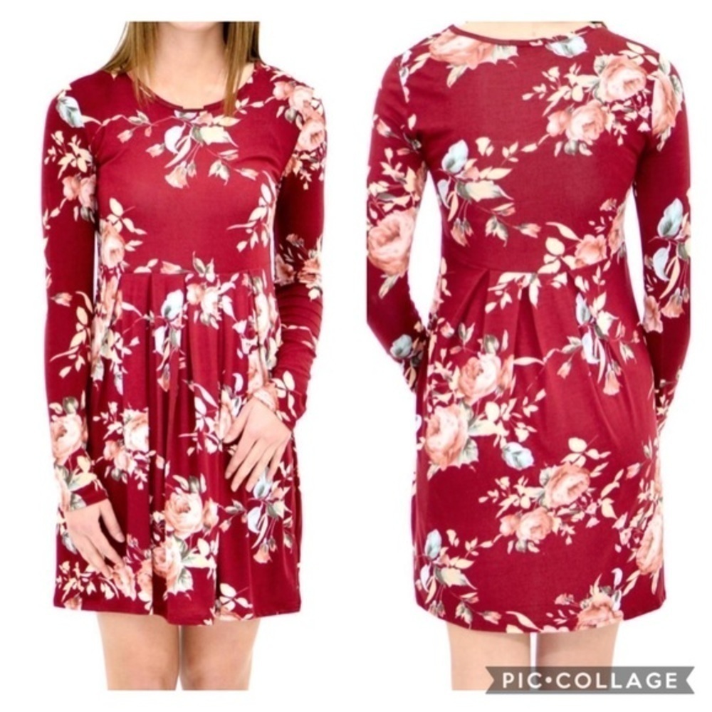 EUC 12 PM By Mon Ami Floral Babydoll Pleated Dress